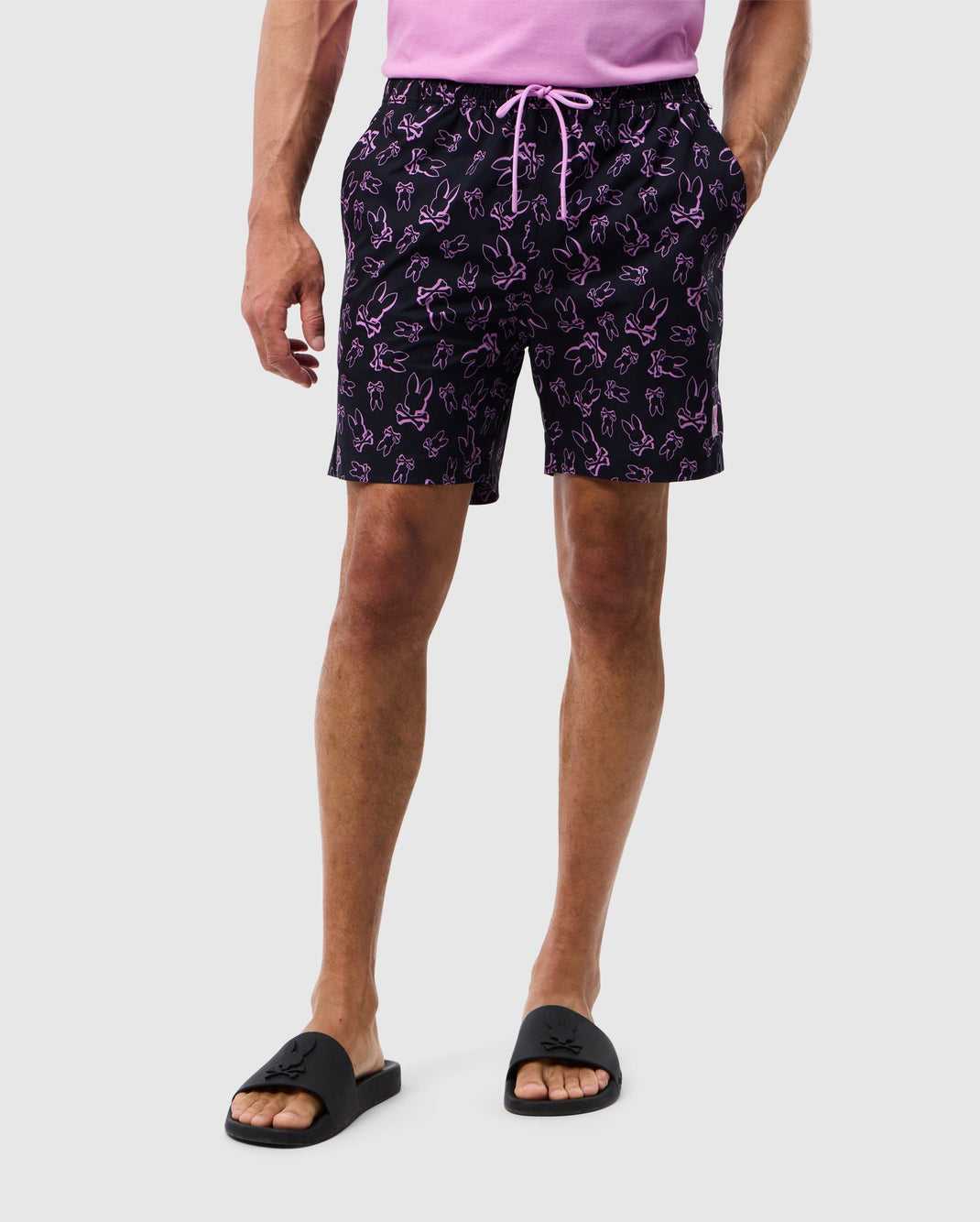 Slip de Bain Psycho Bunny Rendon Print Swim Trunk Noir Homme | CZM-24415195